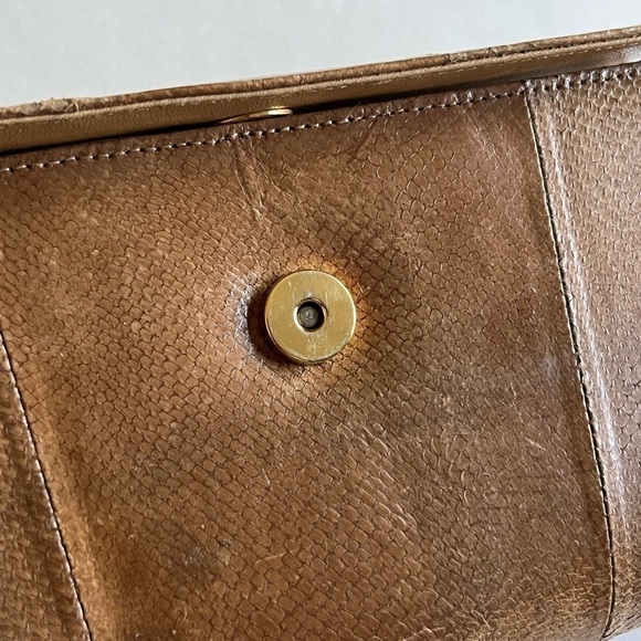 Vintage Wallet Trifold Wallet Genuine Salmon Leather Long Wallet Clutch - Picture 7 of 13